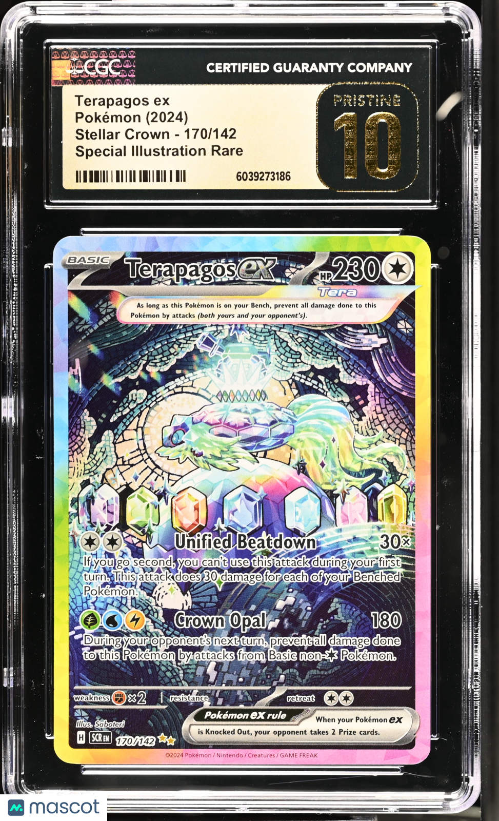 2024 Pokemon Terapagos ex #170/142 Special Illustration Rare CGC 10