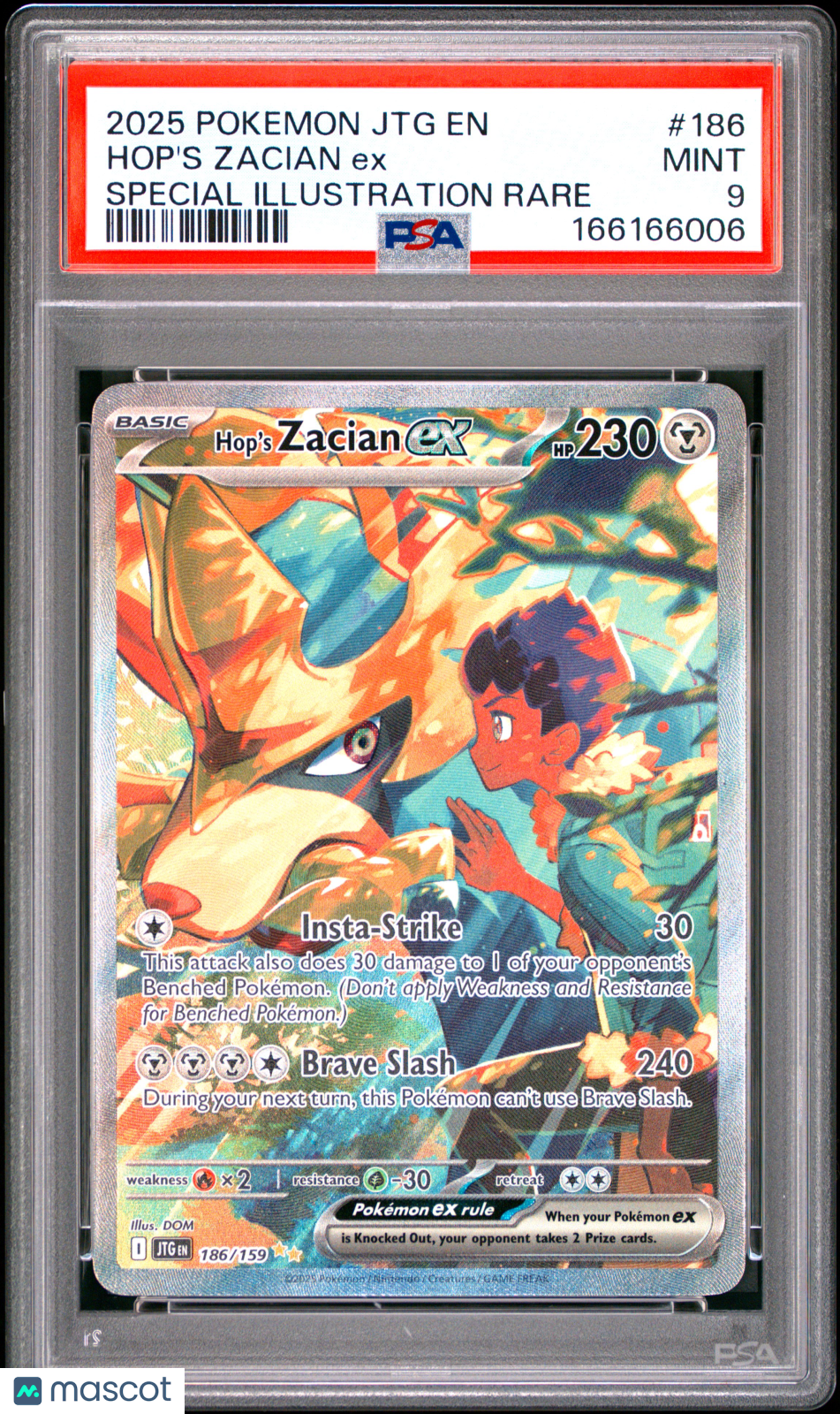 2025 Pokemon JTG EN-Journey Together Hop's Zacian EX #186 Special Illustration Rare PSA 9