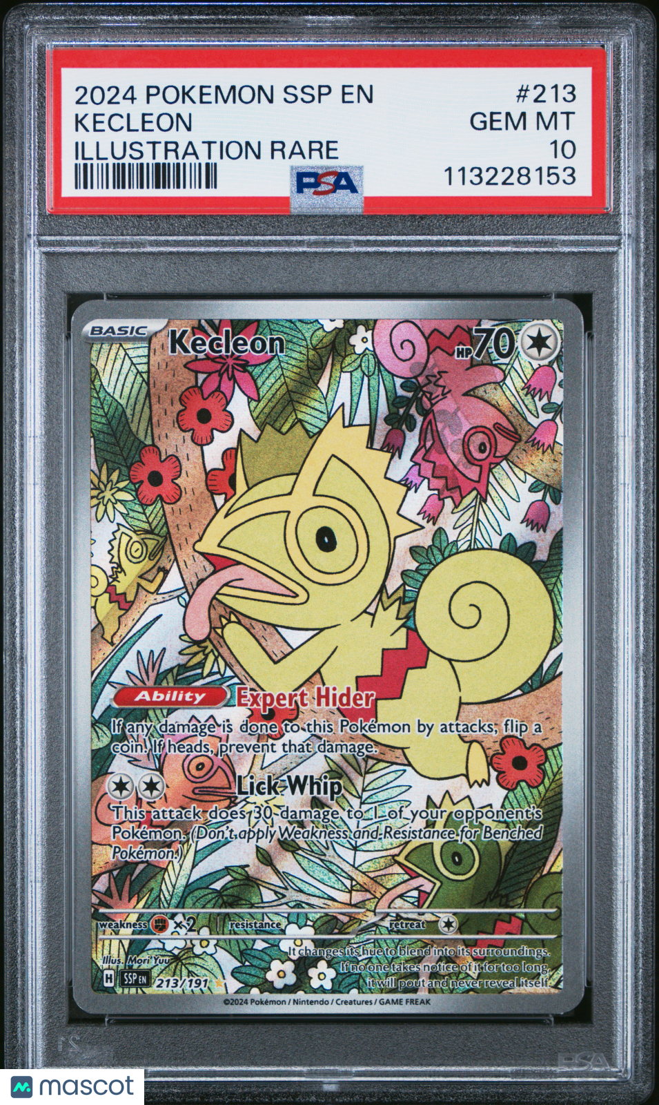 2024 Pokemon SSP EN-Surging Sparks Kecleon #213 Illustration Rare PSA 10