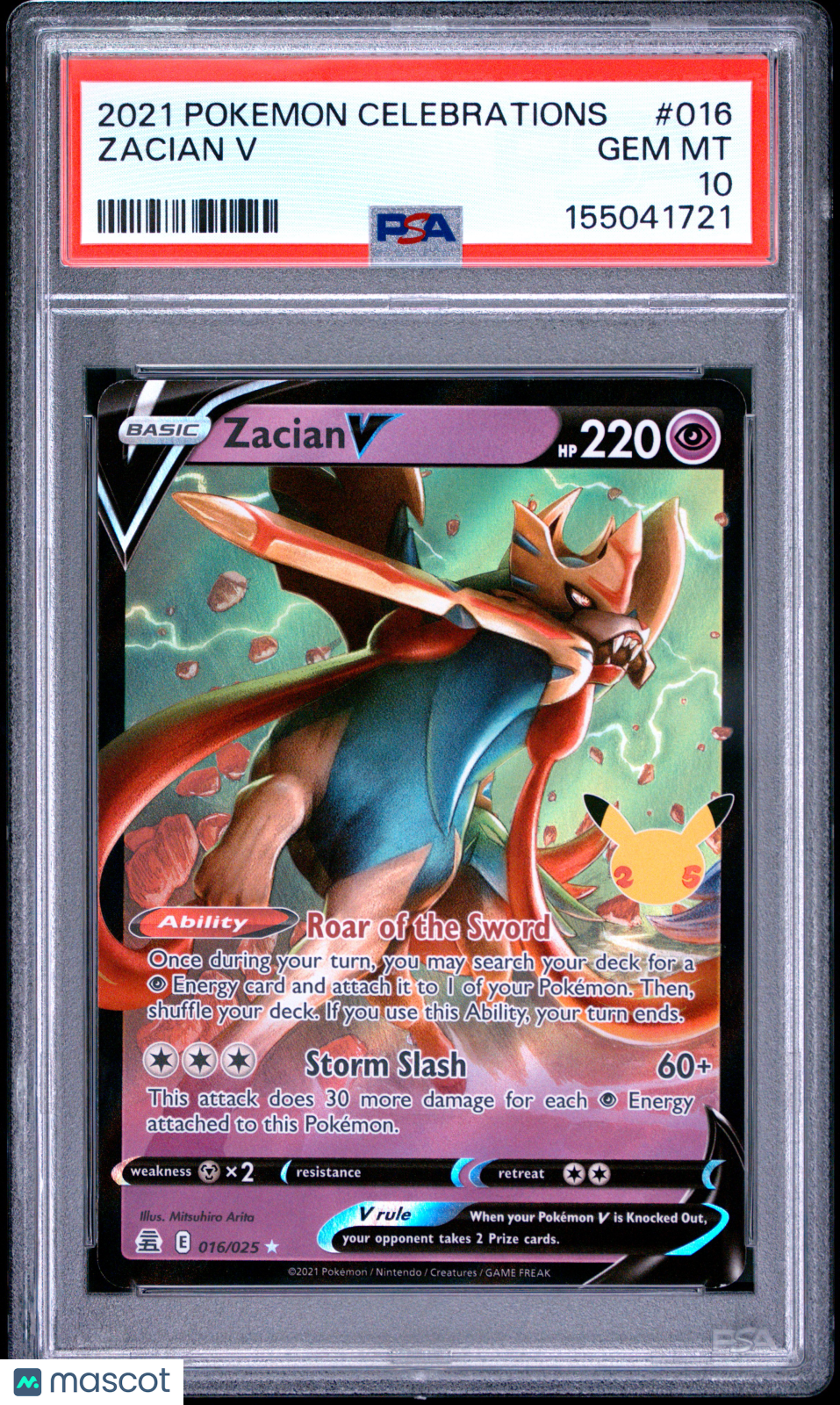 2021 Pokemon Celebrations Zacian V #016 PSA 10
