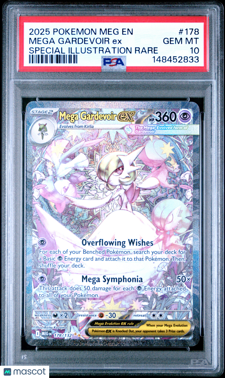 2025 Pokemon Meg EN-Mega Evolution Mega Gardevoir EX #178 Special Illustration Rare PSA 10