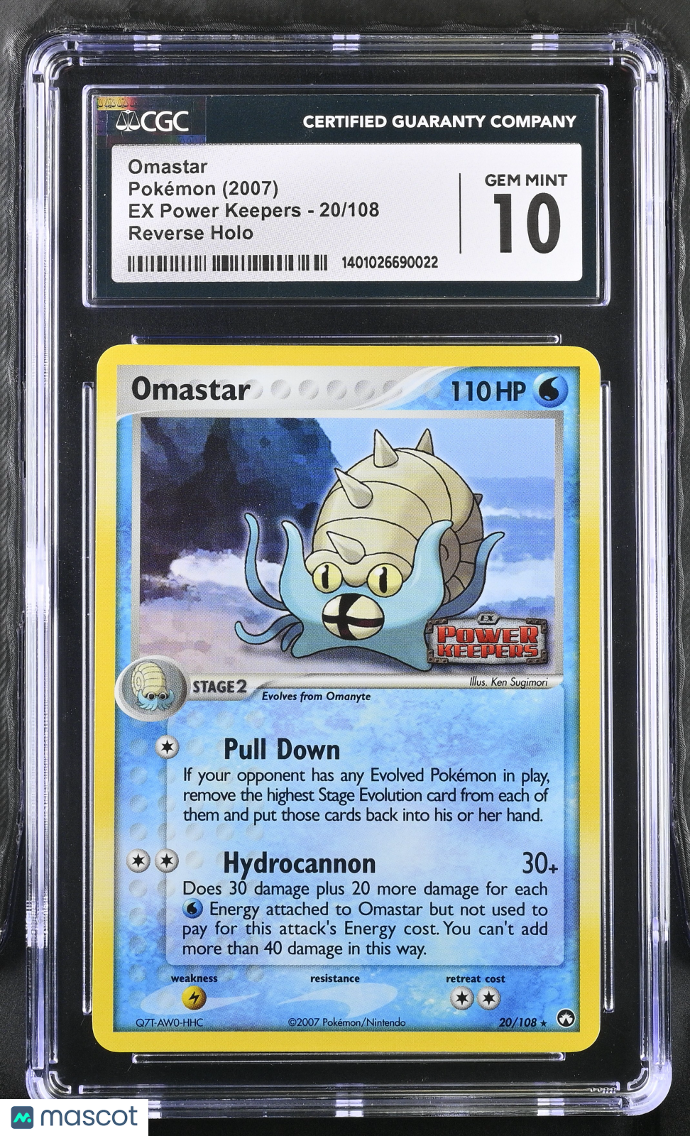 2007 Pokemon Omastar #20/108 CGC 10