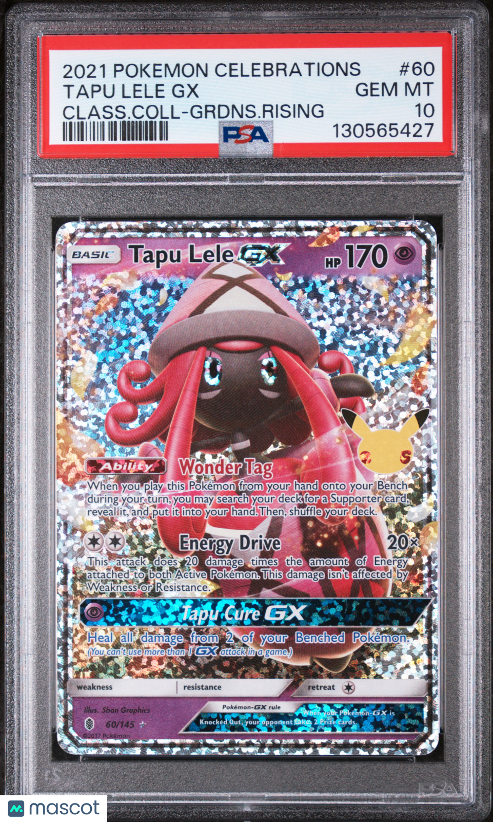 2021 Pokemon Celebrations Classic Collection Tapu Lele GX #60 Class.Coll-Grdns.Rising PSA 10