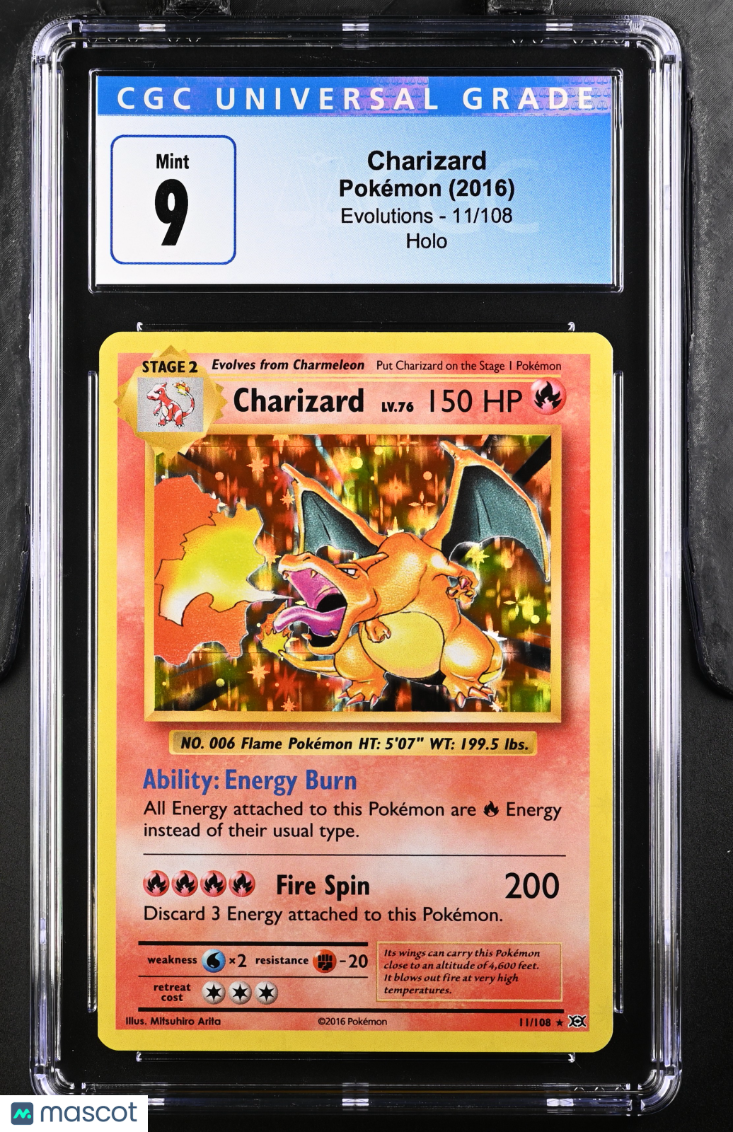 2016 Pokemon Charizard #11/108 CGC 9