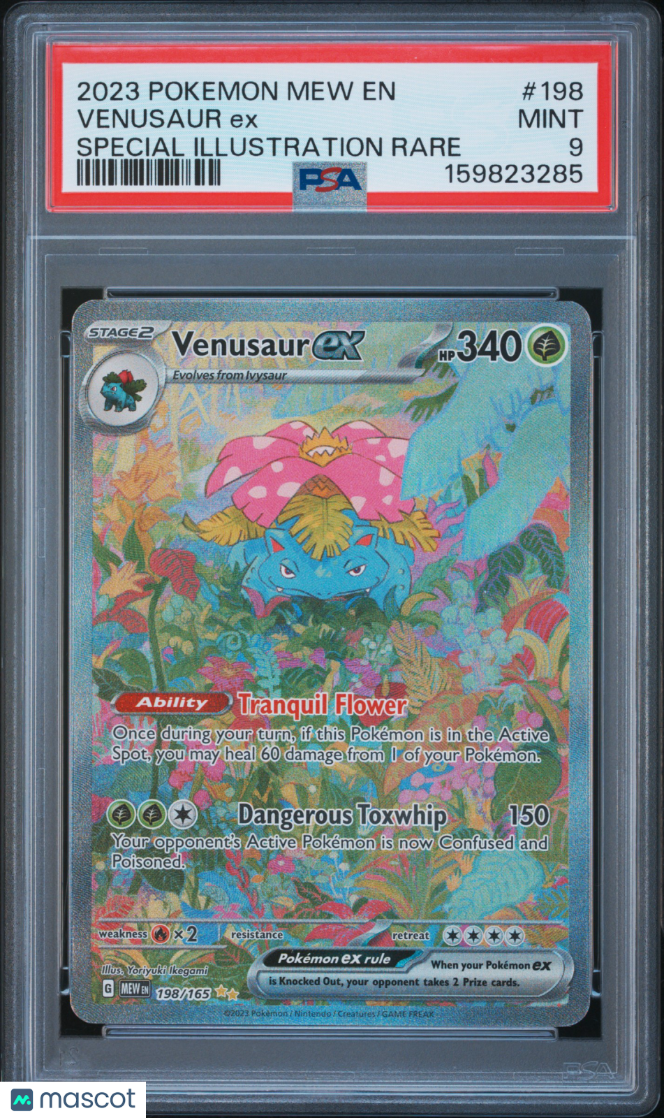2023 Pokemon Mew EN-151 Venusaur EX #198 Special Illustration Rare PSA 9