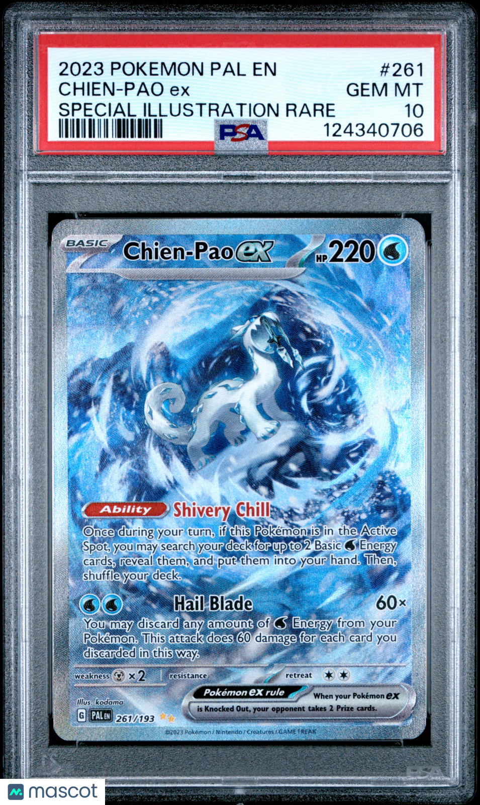 2023 Pokemon Pal EN-Paldea Evolved Chien-Pao EX #261 Special Illustration Rare PSA 10