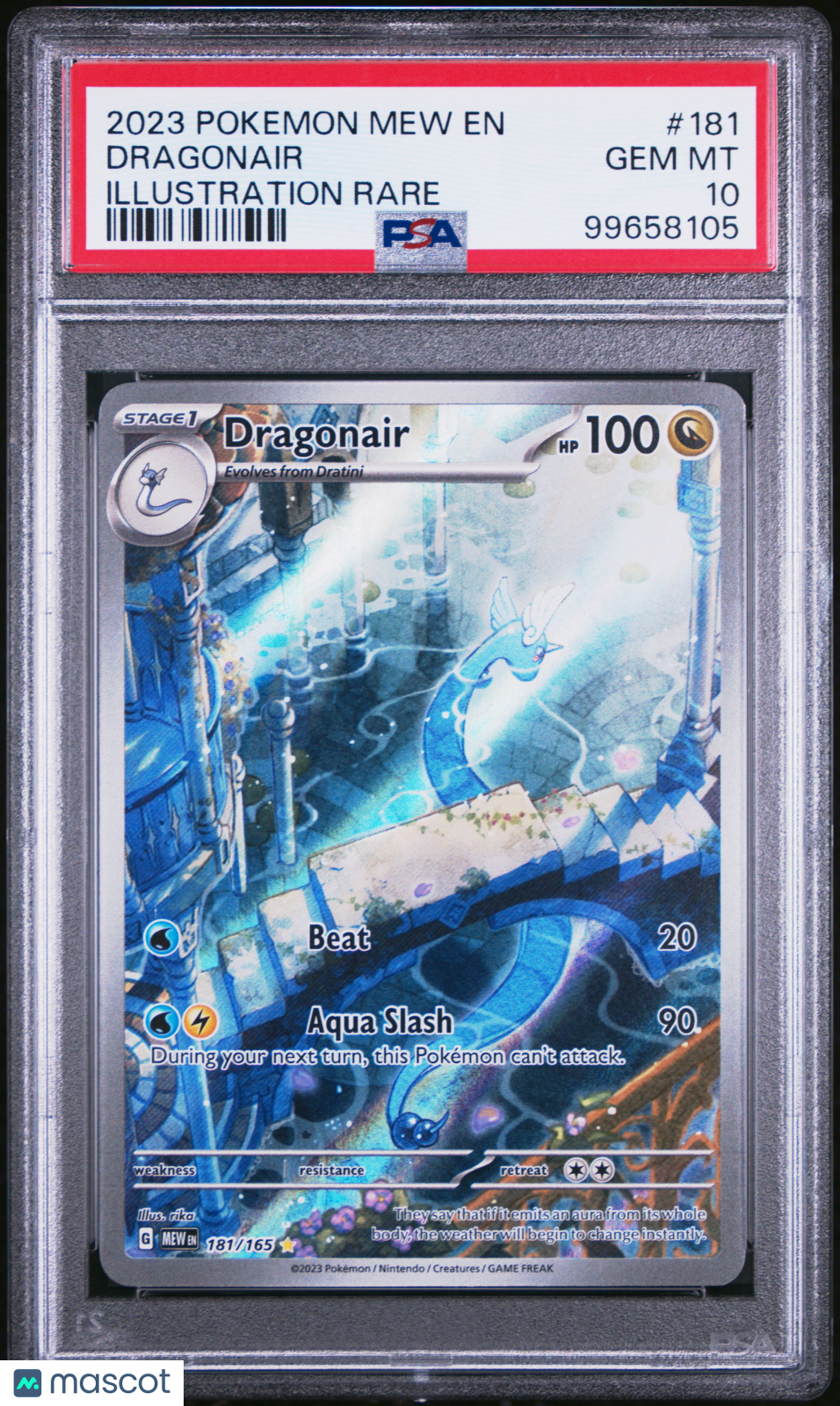 2023 Pokemon Mew EN-151 Dragonair #181 Illustration Rare PSA 10