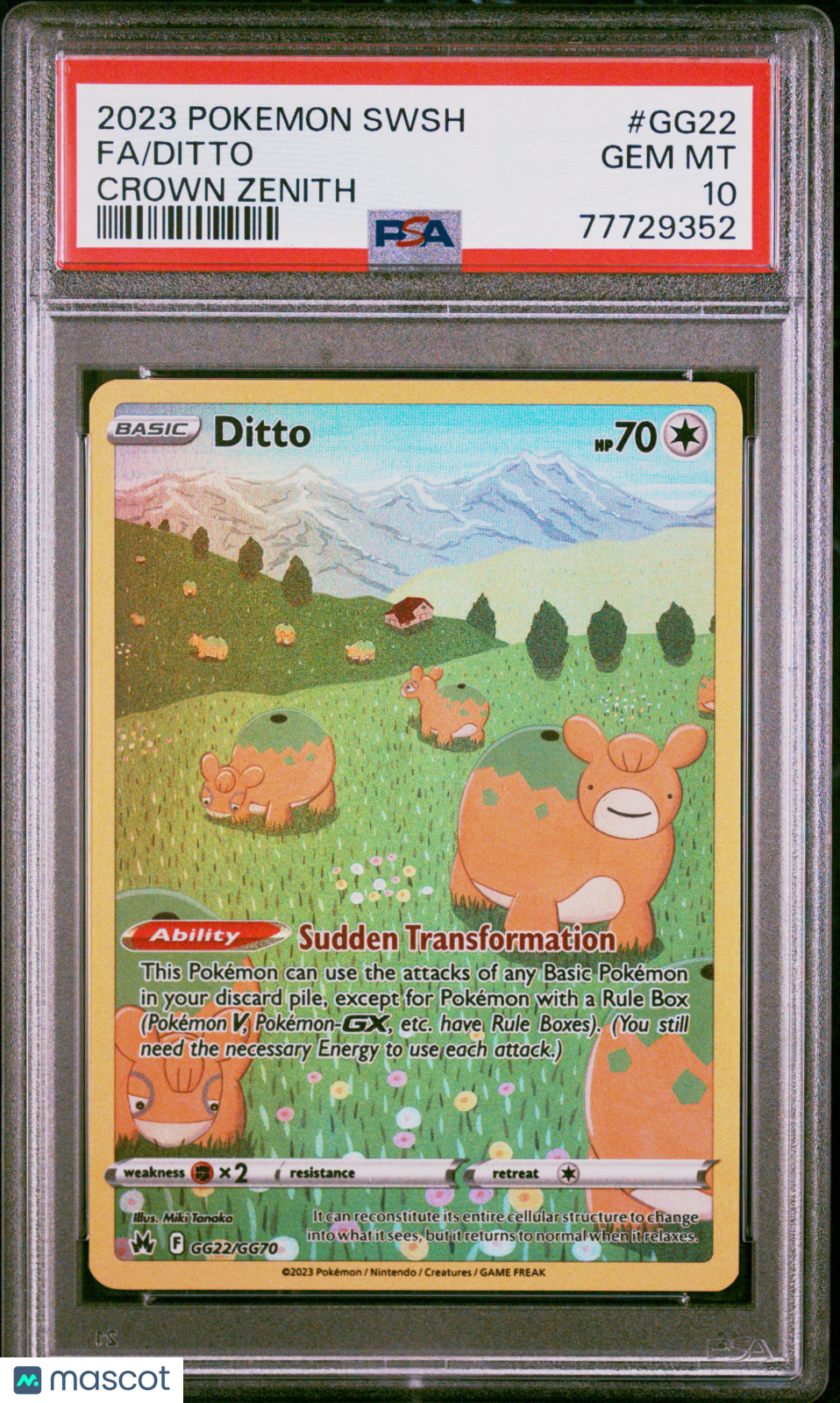 2023 Pokemon Sword And Shield Crown Zenith Ditto #GG22 Crown Zenith Fa PSA 10