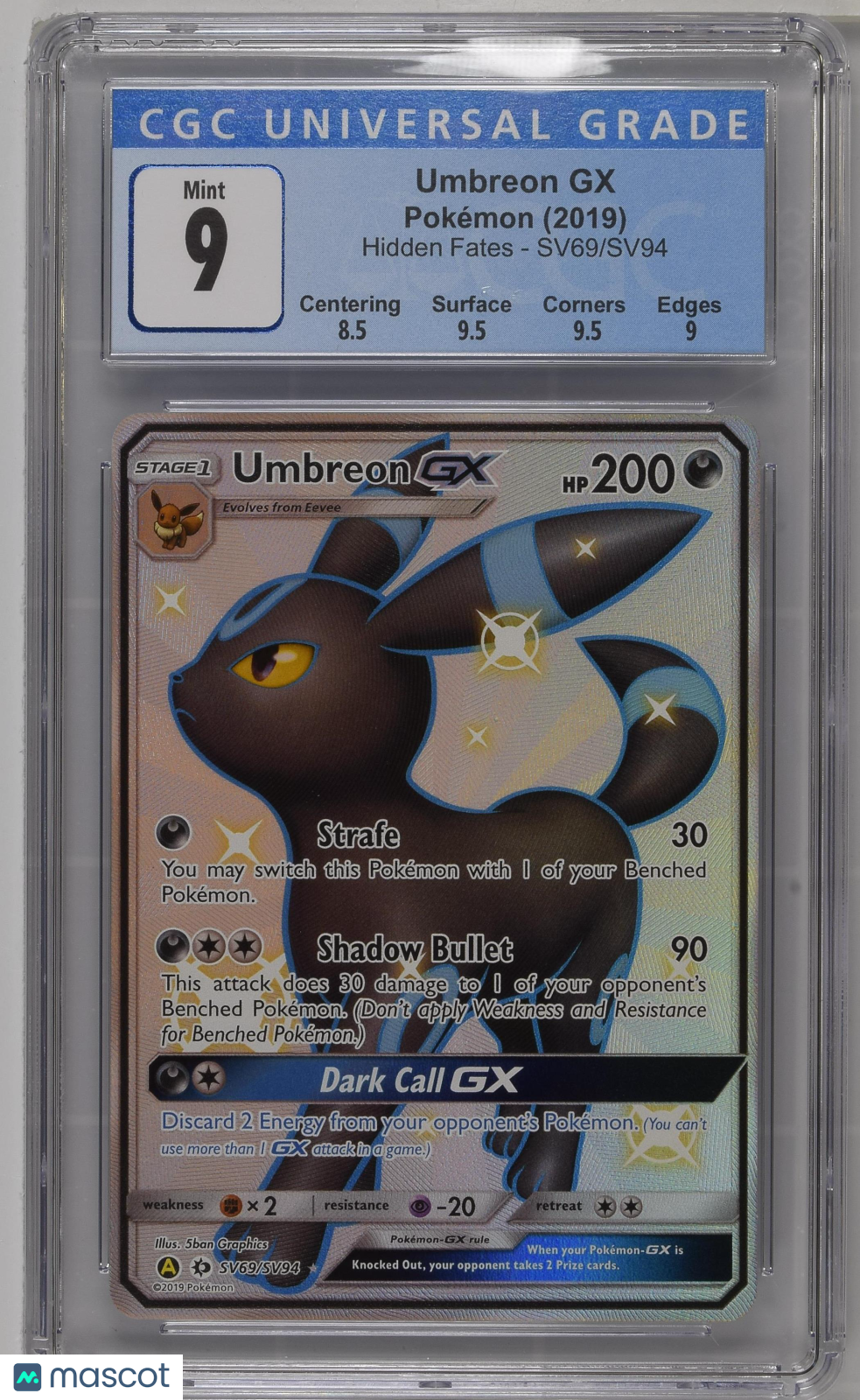 2019 Pokemon Umbreon GX #SV69/SV94 CGC 9