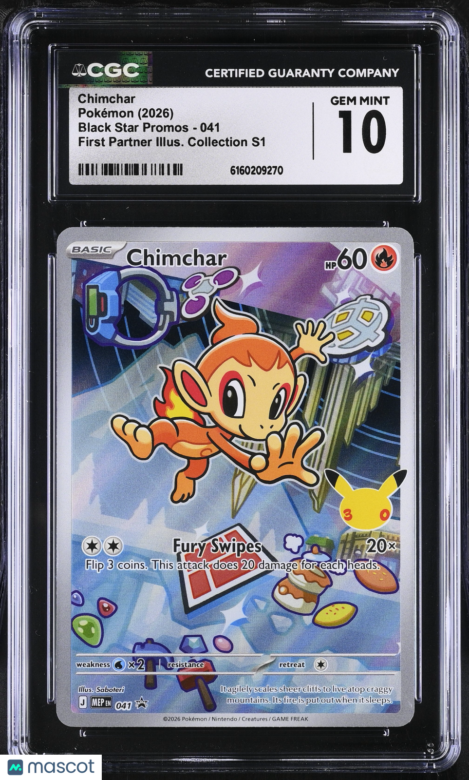 2026 Pokemon Chimchar #041 CGC 10