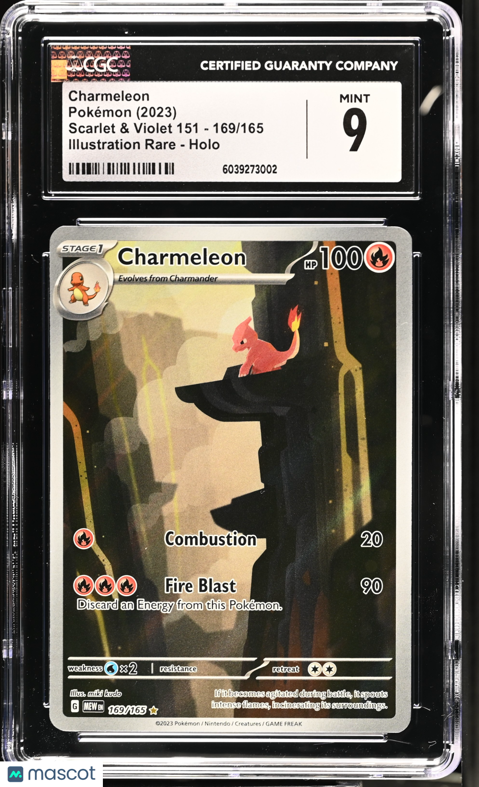 2023 Pokemon Charmeleon #169/165 Illustration Rare CGC 9