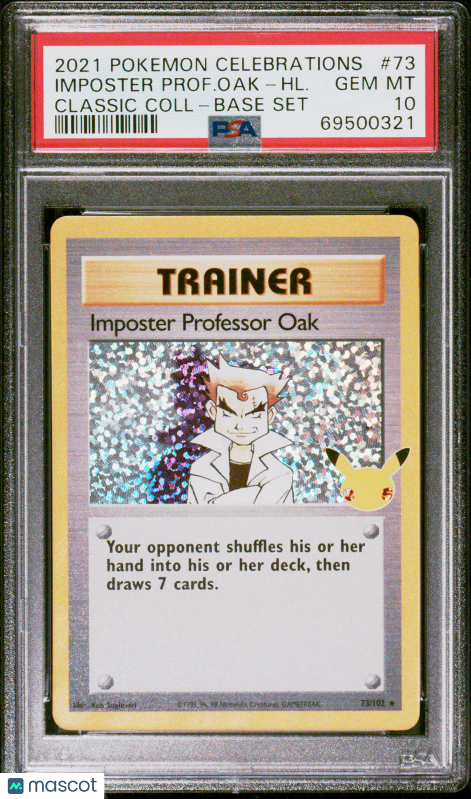 2021 Pokemon Celebrations Classic Collection Imposter Prof. Oak-HL. #73 Classic Coll-Base Set PSA 10