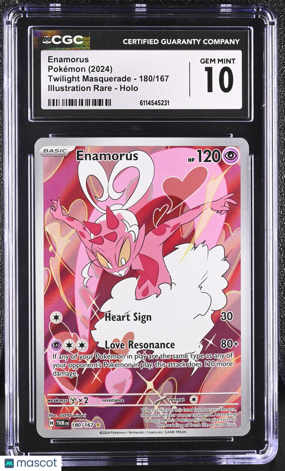 2024 Pokemon Enamorus #180/167 Illustration Rare CGC 10