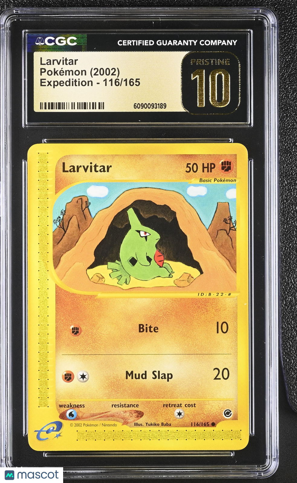 2002 Pokemon Larvitar #116/165 116/165 CGC 10