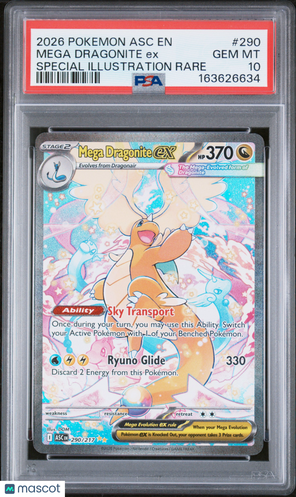 2026 Pokemon Asc EN-Ascended Heroes Mega Dragonite EX #290 Special Illustration Rare PSA 10