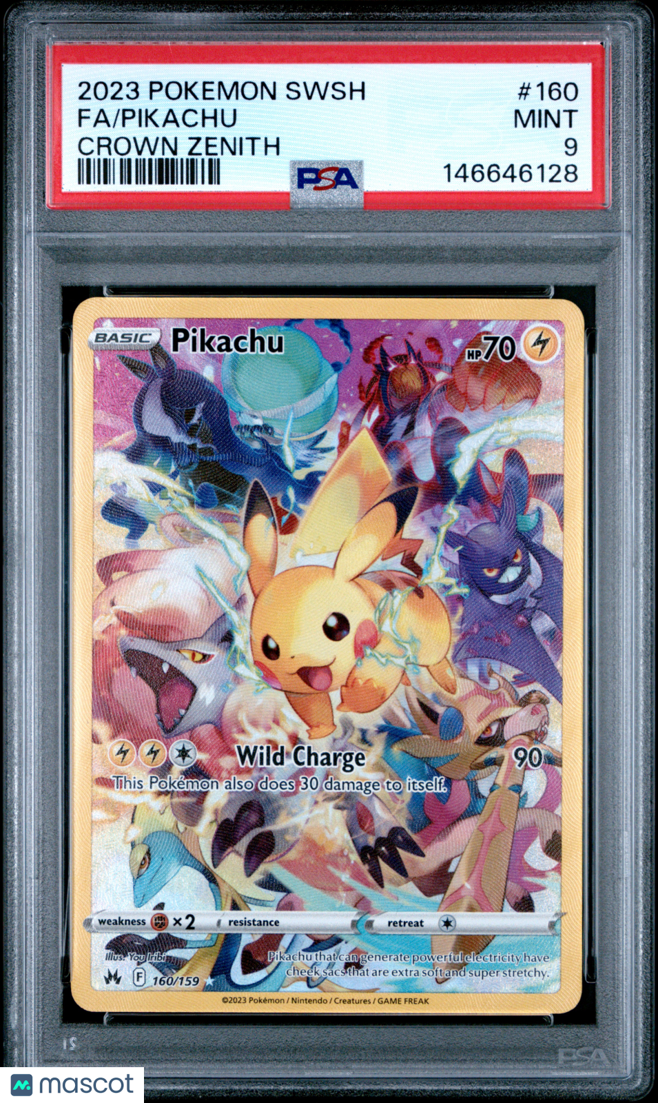 2023 Pokemon Sword And Shield Crown Zenith Pikachu #160 Crown Zenith Fa PSA 9