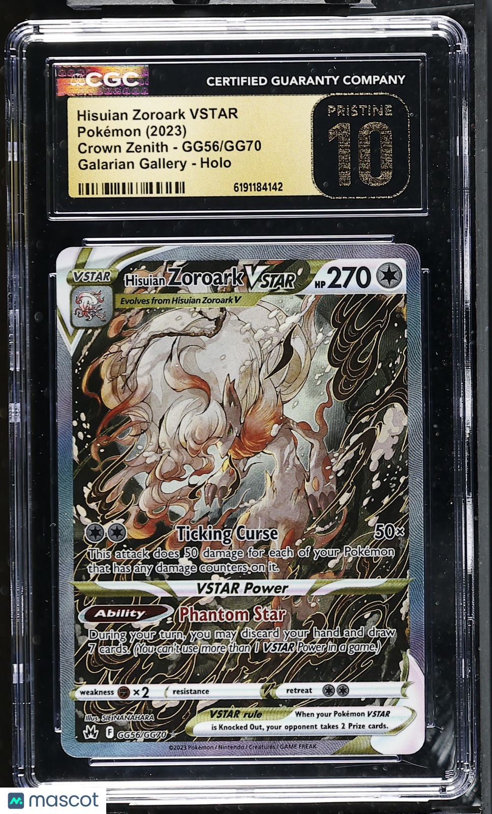 2023 Pokemon Hisuian Zoroark VSTAR #GG56/GG70 CGC 10