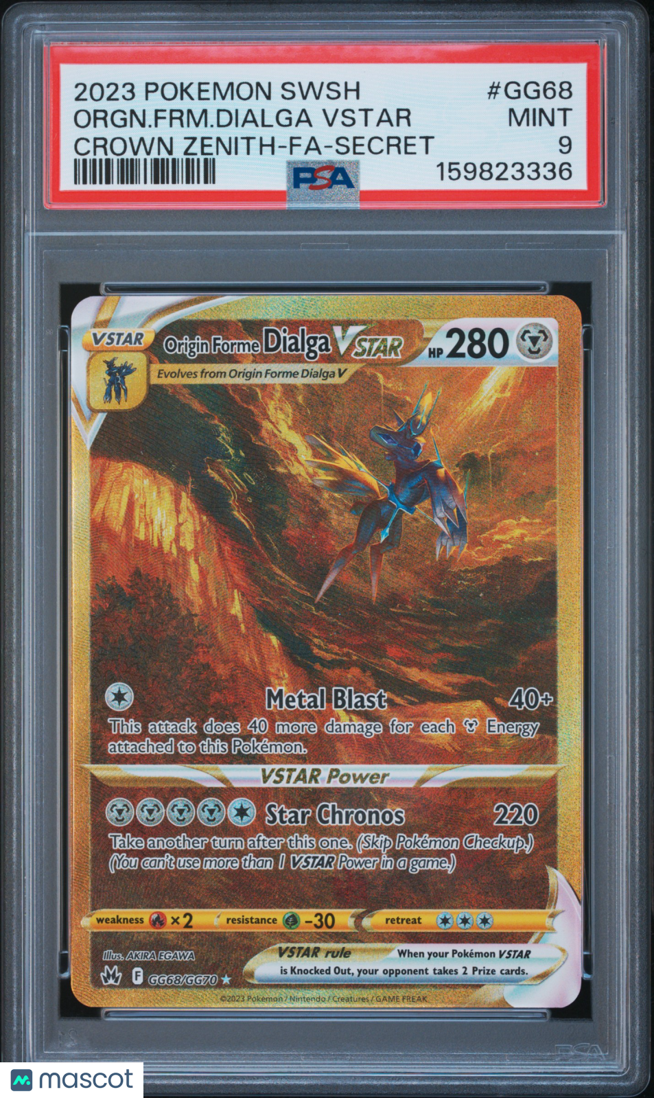 2023 Pokemon Sword And Shield Crown Zenith Orgn. FRM. Dialga VSTAR #GG68 Crown Zenith-Fa-Secret PSA 9