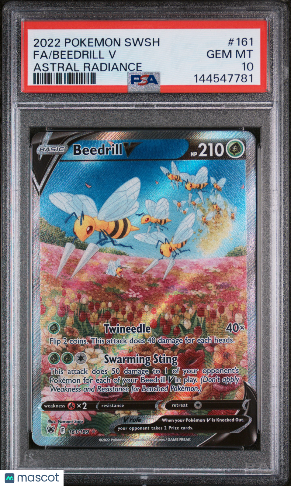 2022 Pokemon Sword & Shield Astral Radiance Beedrill V #161 Astral Radiance Fa PSA 10