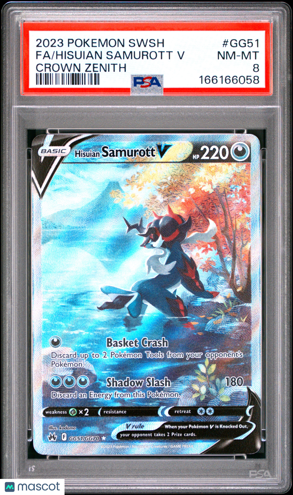 2023 Pokemon Sword And Shield Crown Zenith Hisuian Samurott V #GG51 Crown Zenith Fa PSA 8