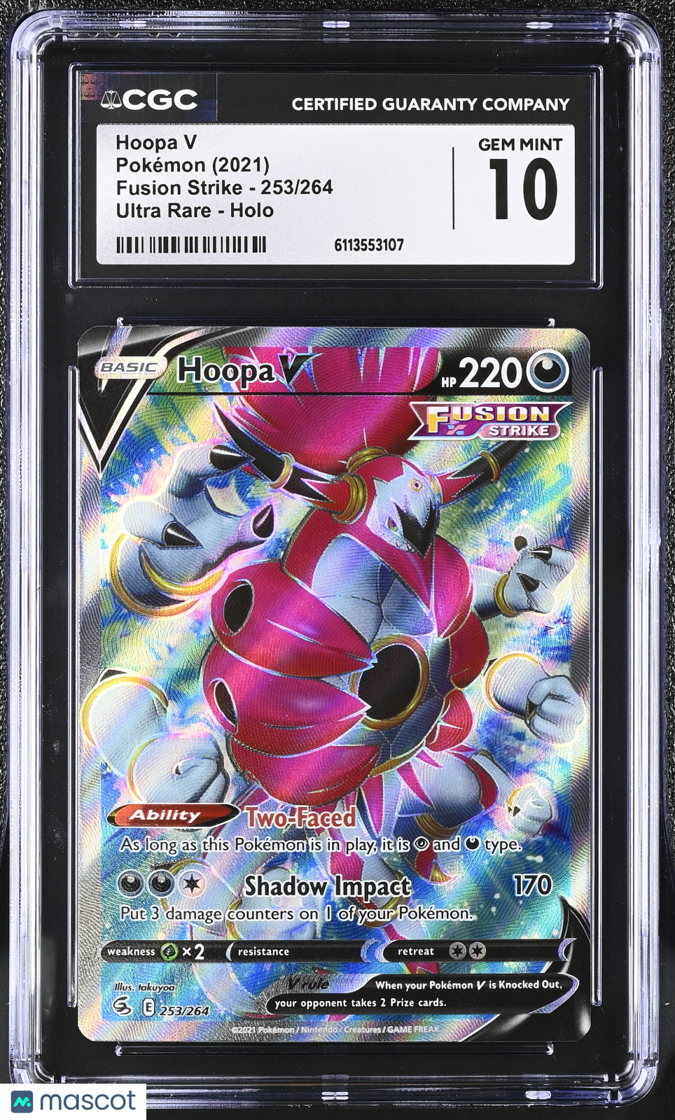 2021 Pokemon Hoopa V #253/264 Ultra Rare CGC 10
