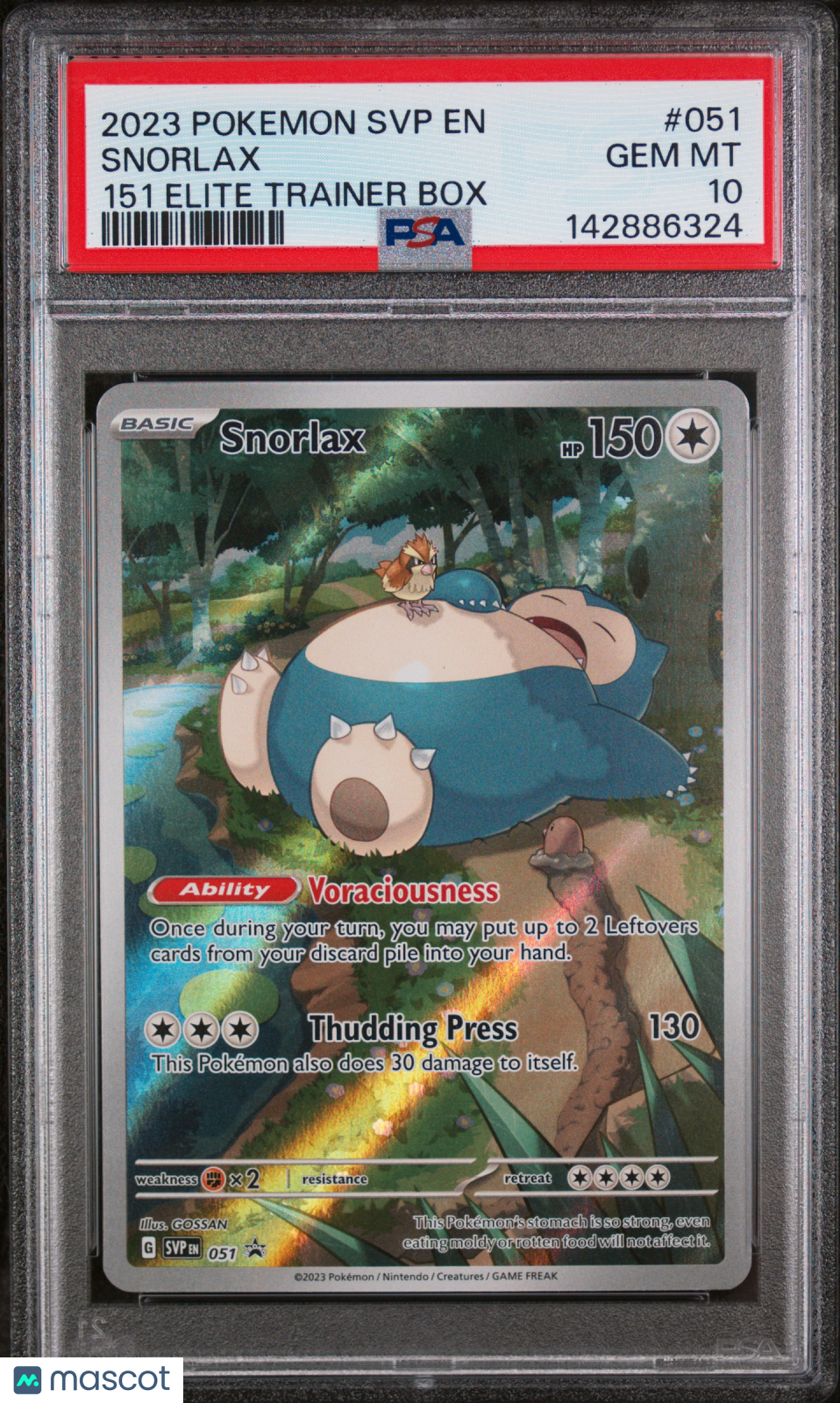 2023 Pokemon SVP EN-SV Black Star Promo Snorlax #051 151 Elite Trainer Box PSA 10