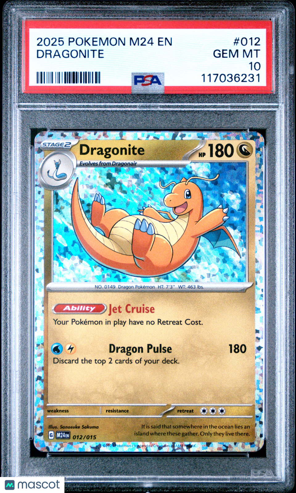 2025 Pokemon M24 EN-Mcdonald's Collection Dragonite #012 PSA 10