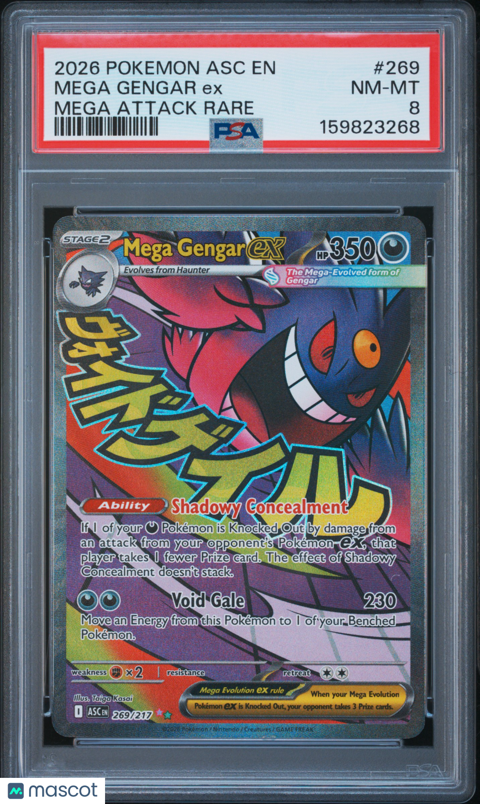 2026 Pokemon Asc EN-Ascended Heroes Mega Gengar EX #269 Mega Attack Rare PSA 8