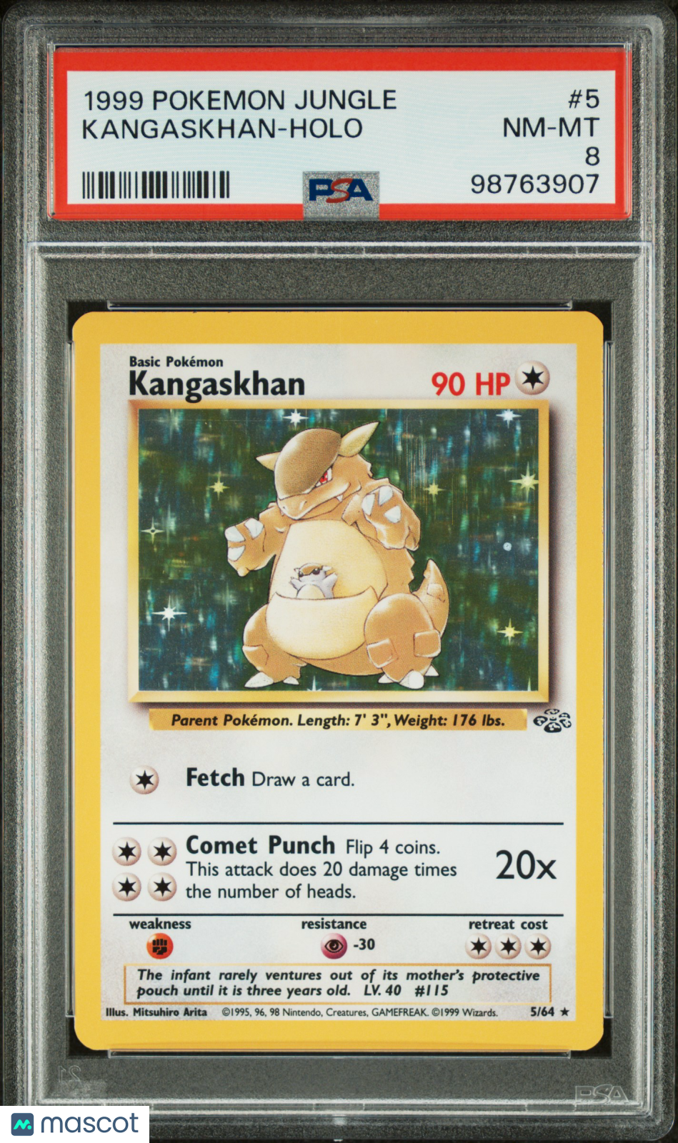 1999 Pokemon Jungle Kangaskhan #5 PSA 8