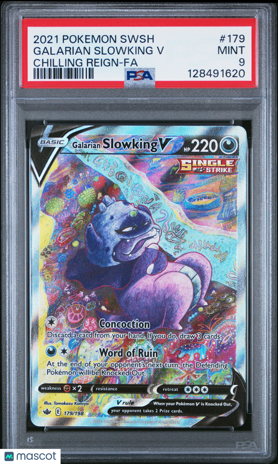2021 Pokemon Sword & Shield Chilling Reign Galarian Slowking V #179 Chilling Reign-Fa PSA 9