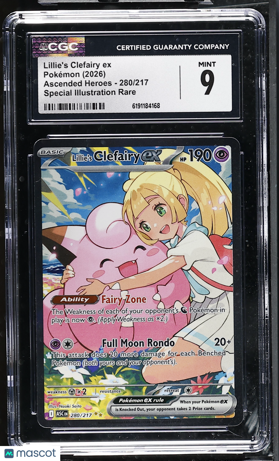 2026 Pokemon Ascended Heroes Lillie's Clefairy ex SIR CGC 9 #280/217