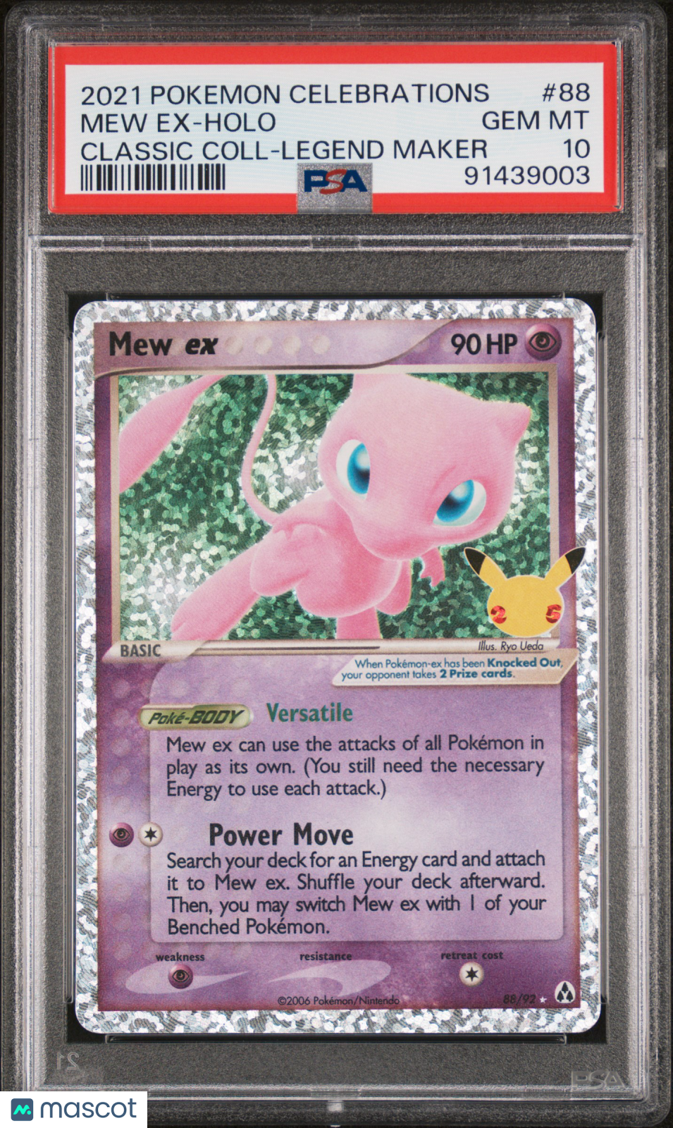 2021 Pokemon Celebrations Classic Collection Mew EX #88 Classic Coll-Legend Maker PSA 10