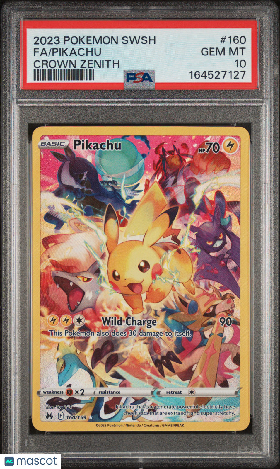 2023 Pokemon Sword And Shield Crown Zenith Pikachu #160 Crown Zenith Fa PSA 10