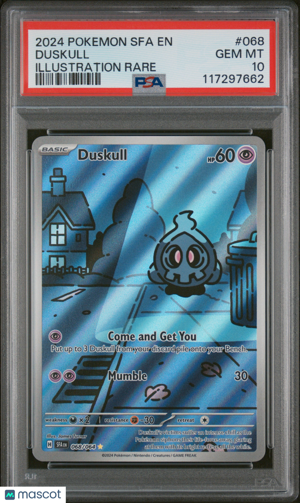 2024 Pokemon Sfa EN-Shrouded Fable Duskull #068 Illustration Rare PSA 10