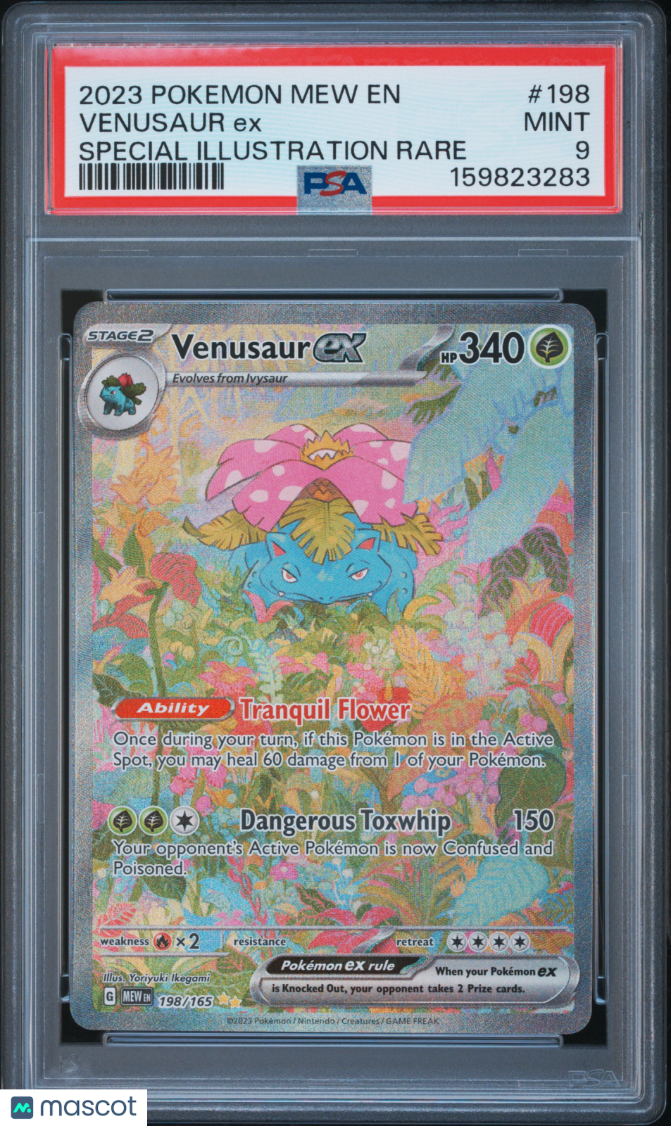 2023 Pokemon Mew EN-151 Venusaur EX #198 Special Illustration Rare PSA 9