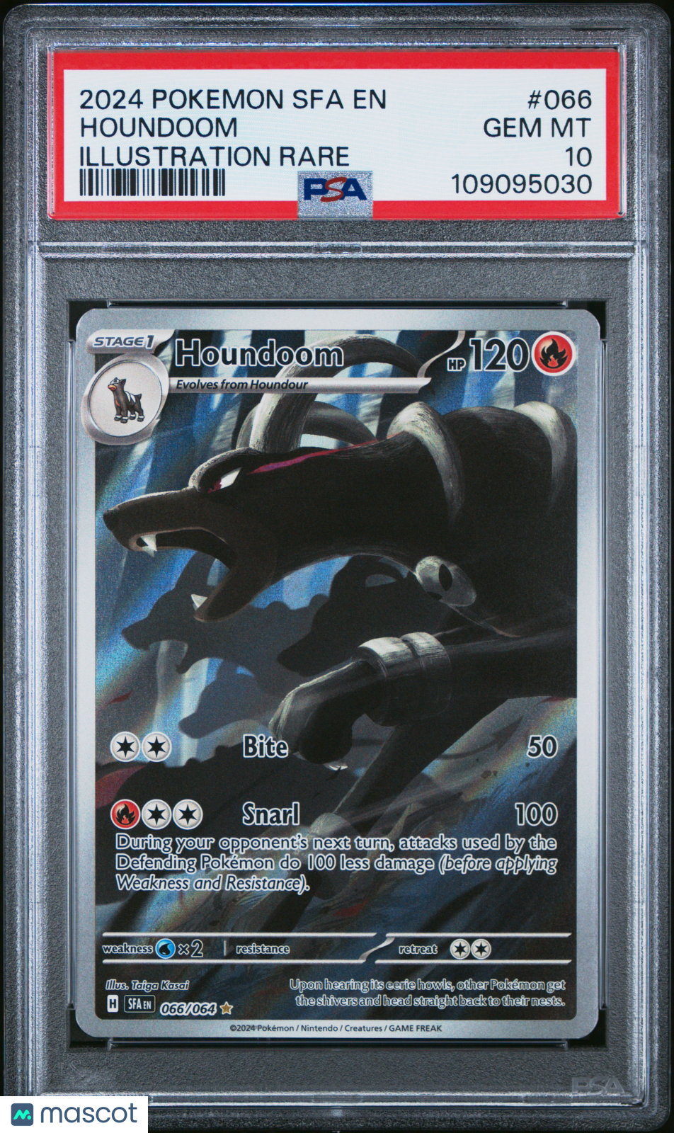 2024 Pokemon Sfa EN-Shrouded Fable Houndoom #066 Illustration Rare PSA 10