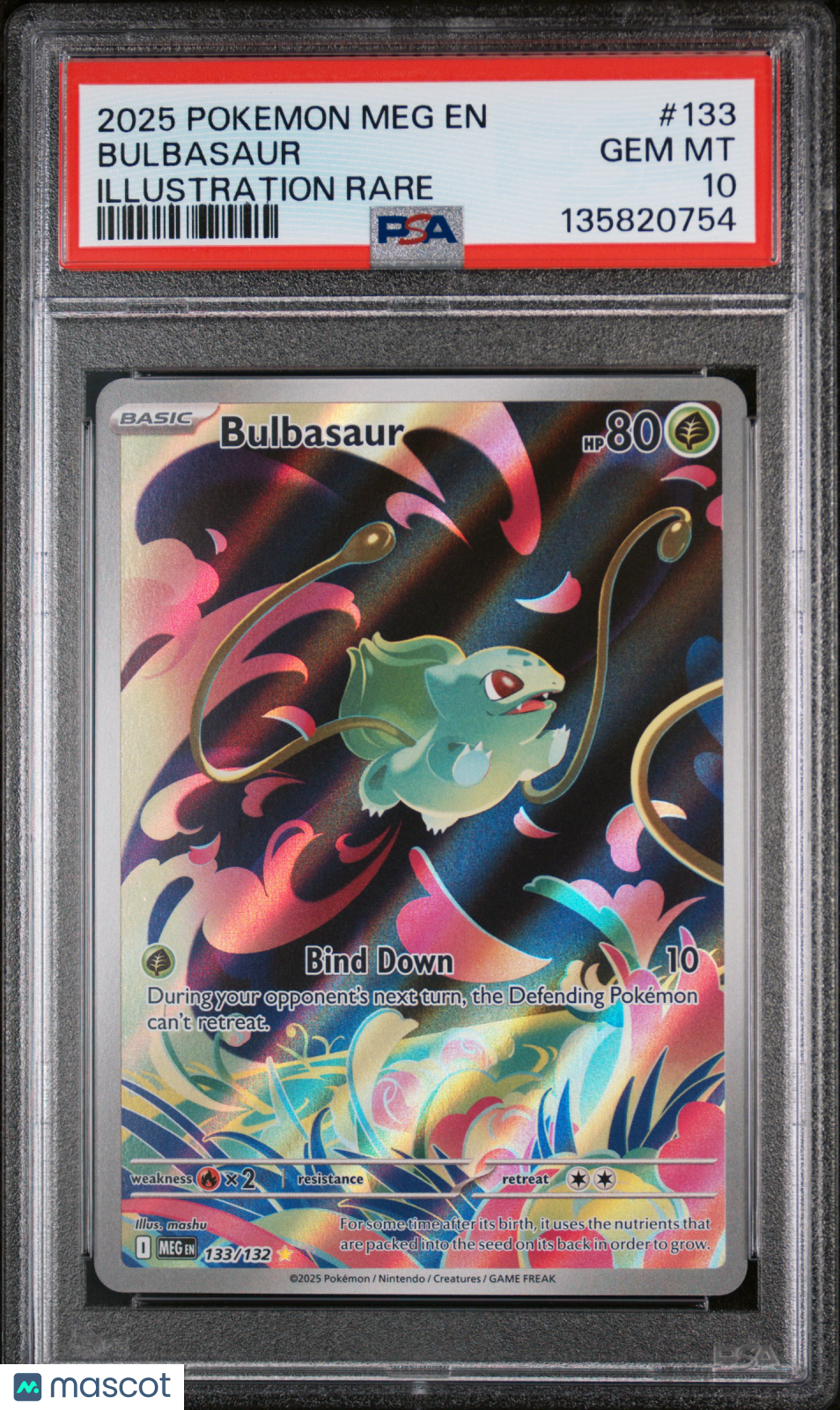 2025 Pokemon Meg EN-Mega Evolution Bulbasaur #133 Illustration Rare PSA 10