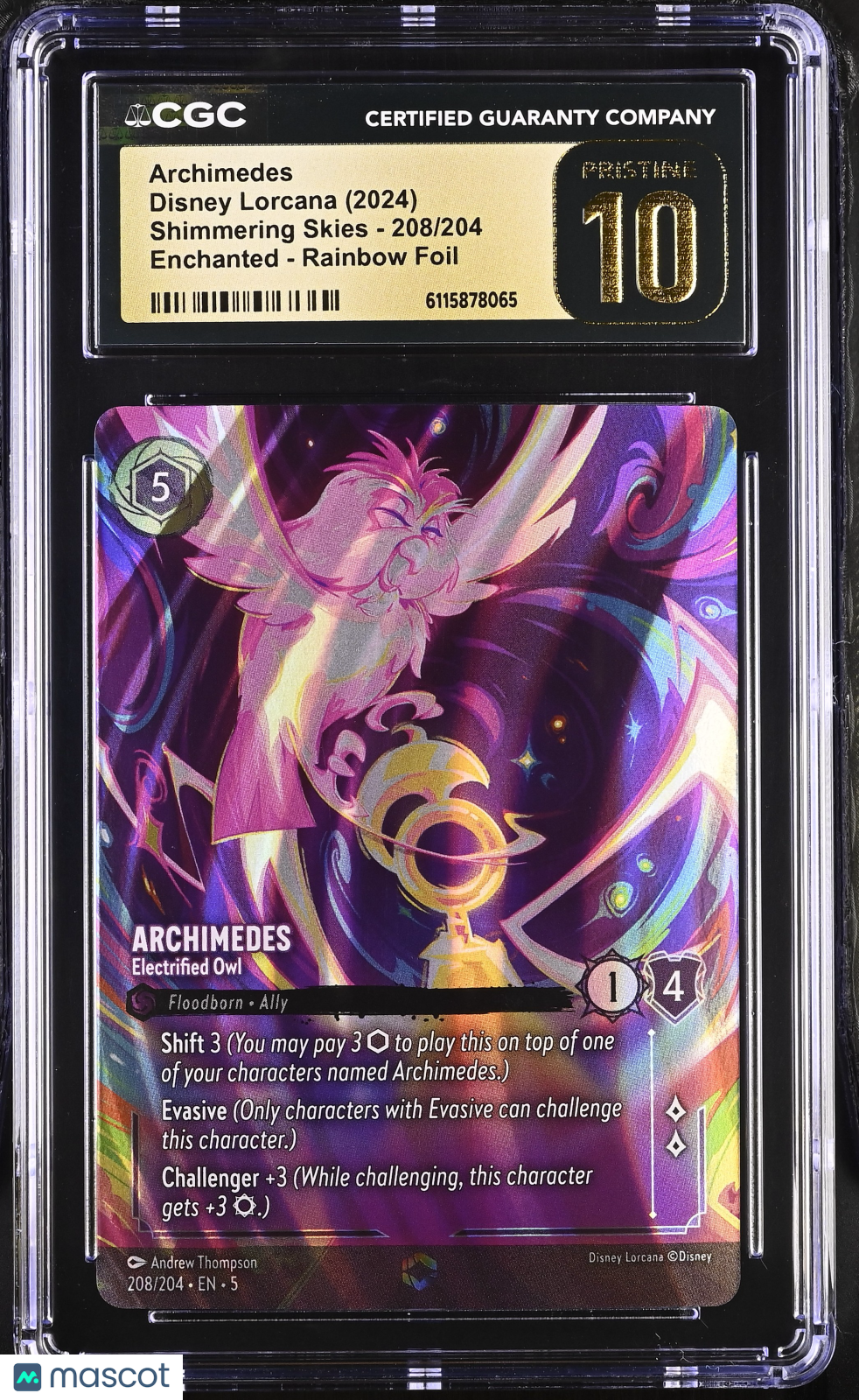 2024 Disney Lorcana Archimedes #208/204 CGC 10