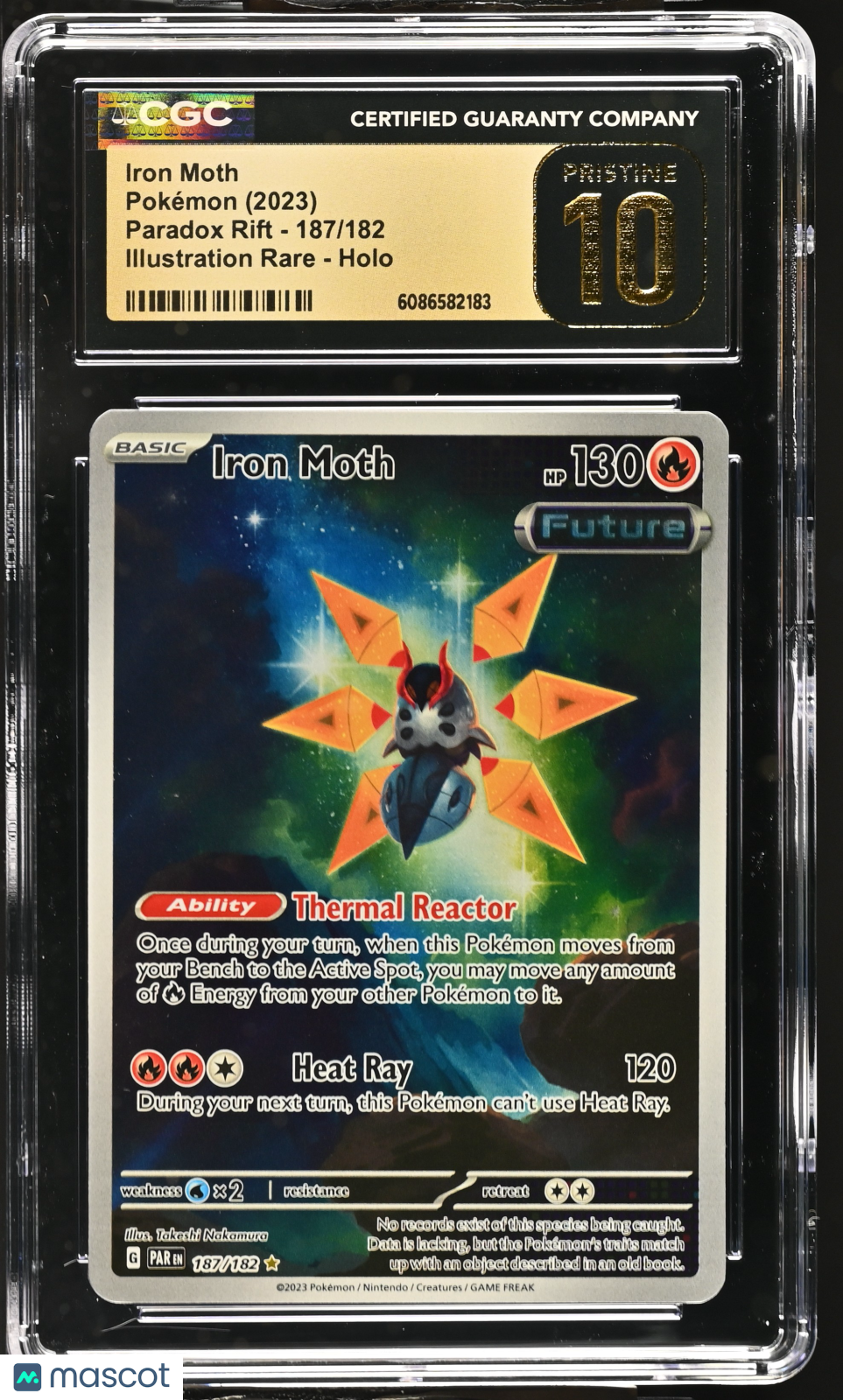2023 Pokemon Iron Moth #187/182 Illustration Rare CGC 10