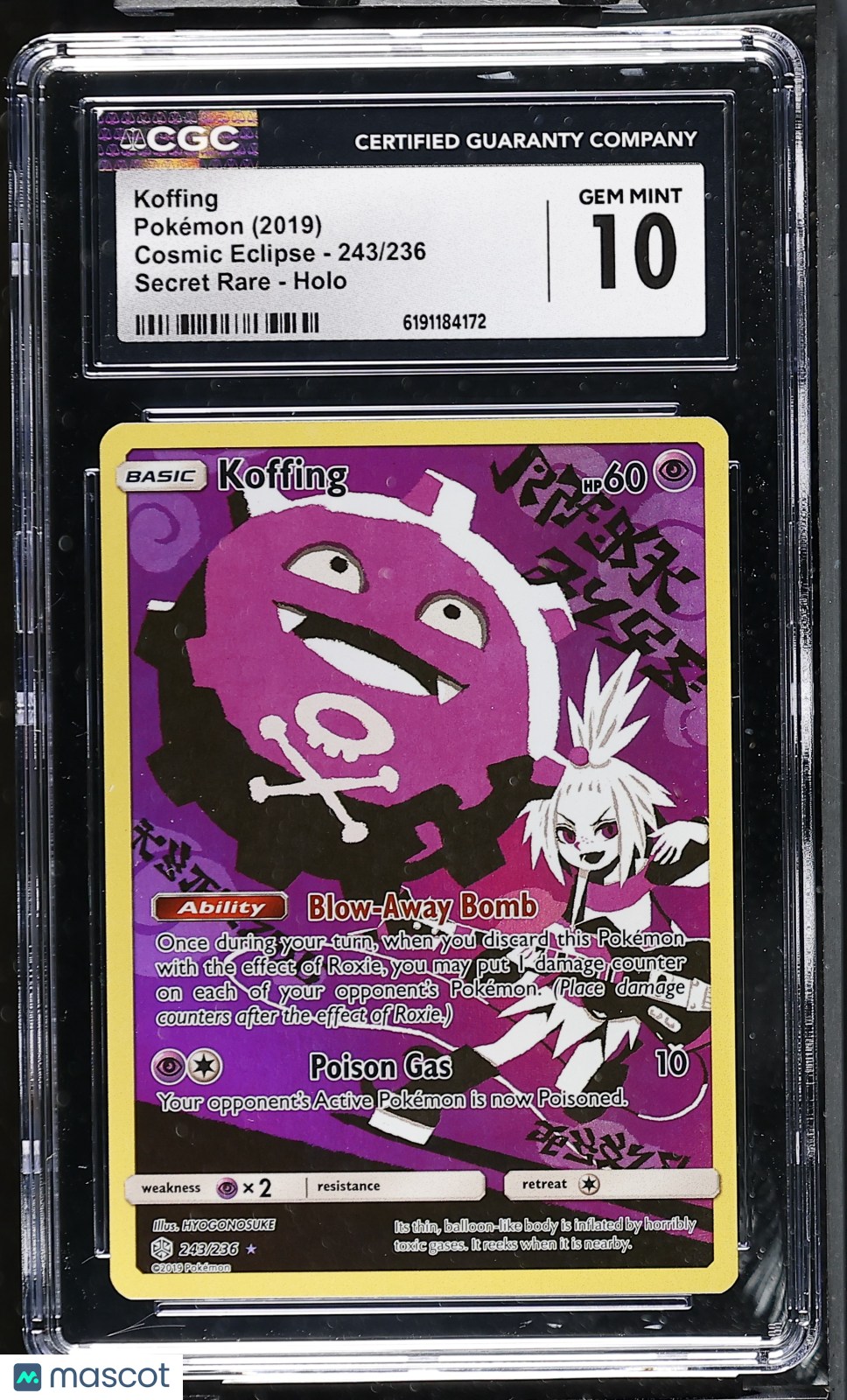 2019 Pokemon Koffing #243/236 Secret Rare CGC 10