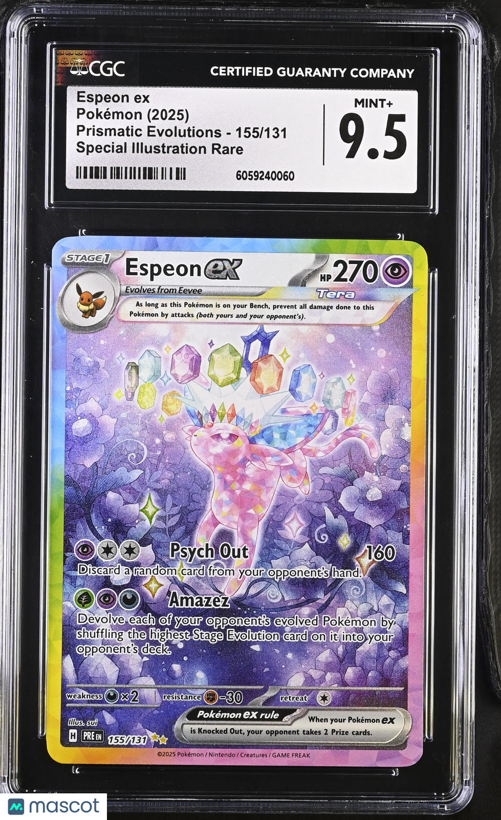 2025 Pokemon Espeon ex #155/131 Special Illustration Rare CGC 9.5