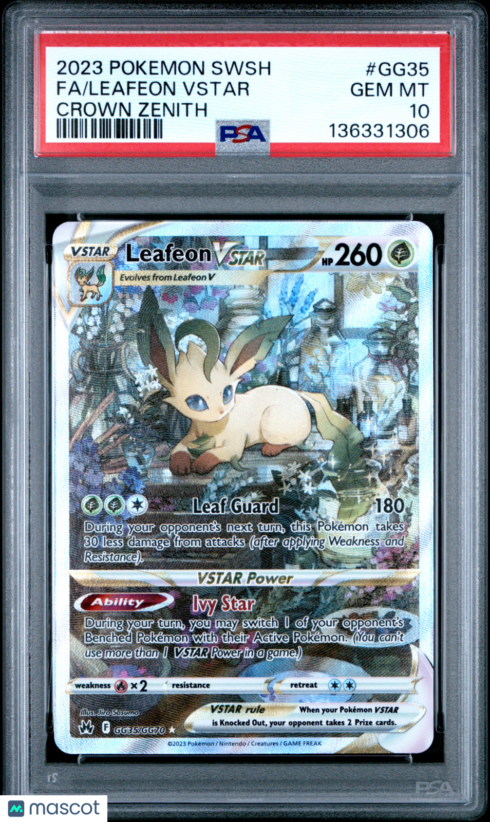 2023 Pokemon Sword And Shield Crown Zenith Leafeon VSTAR #GG35 Crown Zenith Fa PSA 10