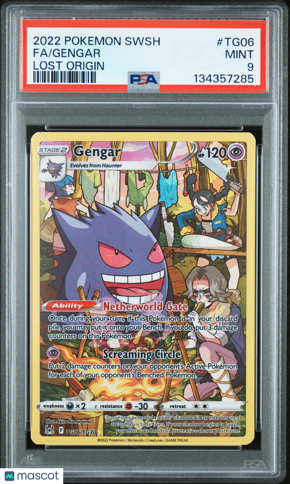 2022 Pokemon Sword & Shield Lost Origin Gengar #TG06 Fa Lost Origin PSA 9