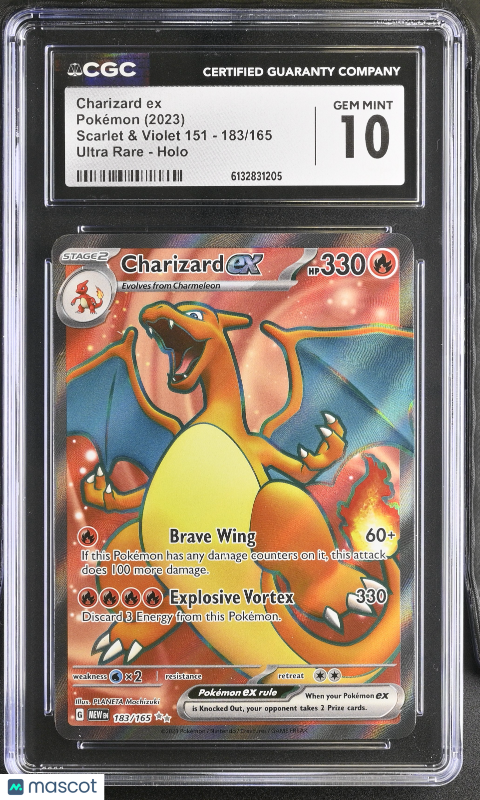 2023 Pokemon Charizard ex #183/165 Ultra Rare CGC 10