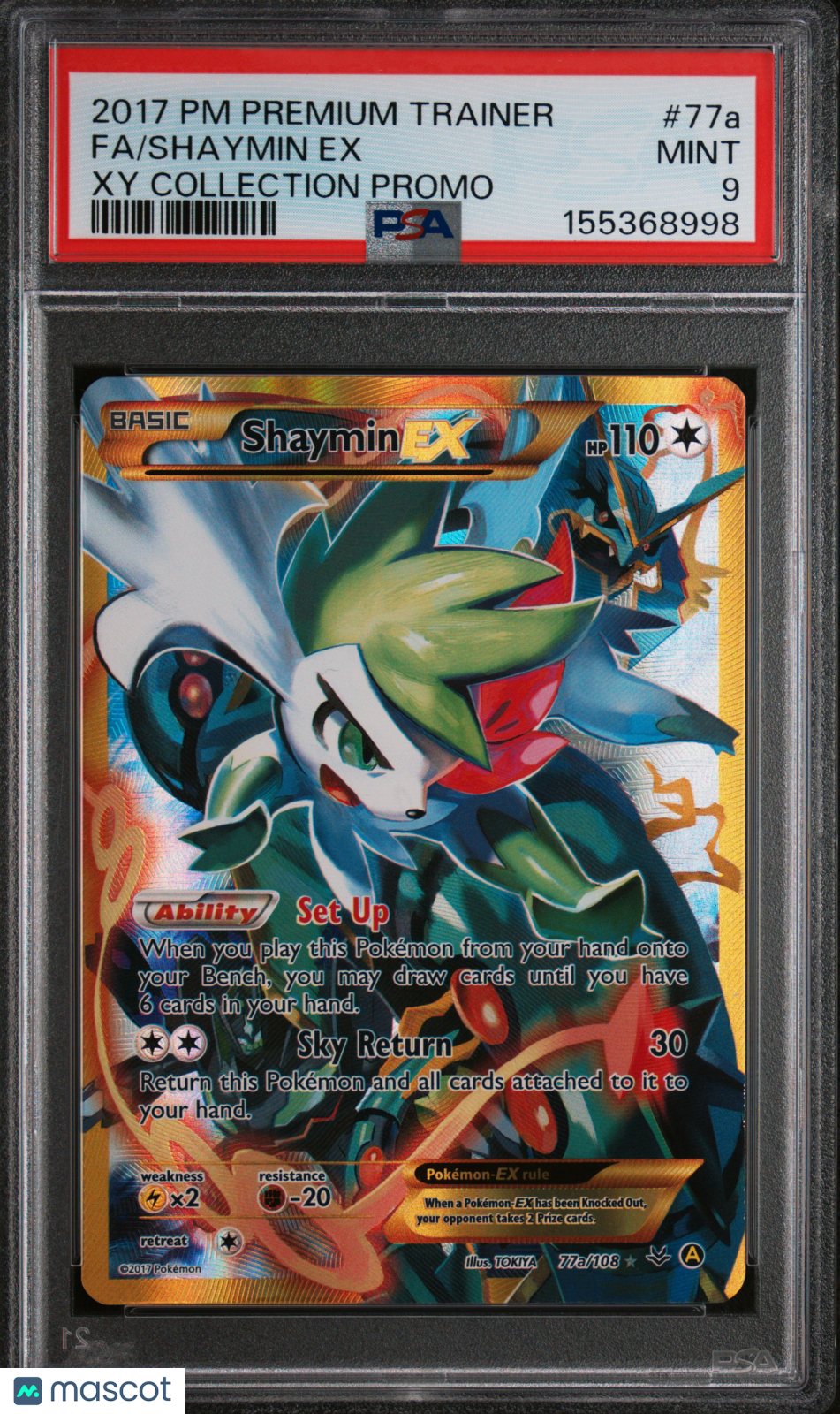 2017 Pokemon Premium Trainer Xy Collection Promo Shaymin EX #77a Xy Collection Promo Fa PSA 9