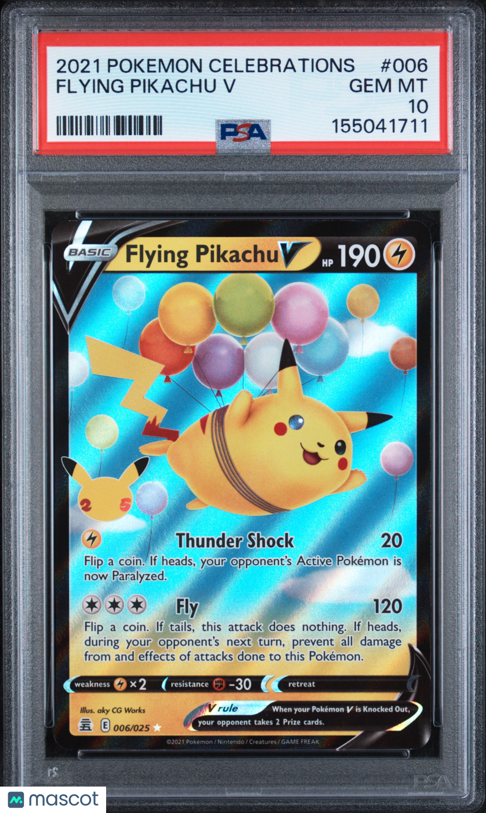 2021 Pokemon Celebrations Flying Pikachu V #006 PSA 10