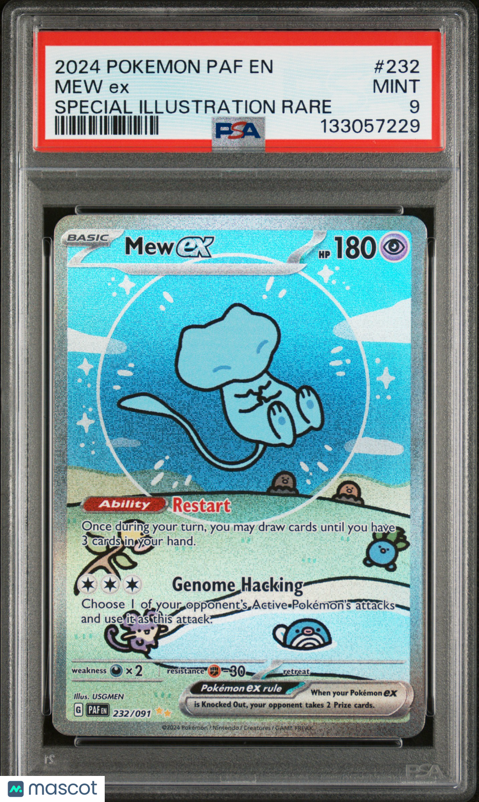 2024 Pokemon Paf EN-Paldean Fates Mew EX #232 Special Illustration Rare PSA 9