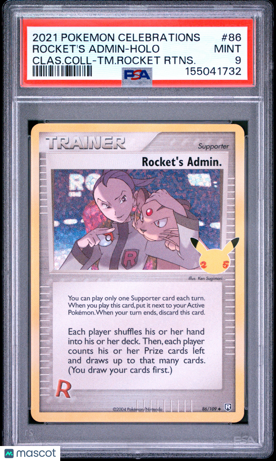 2021 Pokemon Celebrations Classic Collection Rocket's Admin #86 Clas.Coll-TM.Rocket Rtns. PSA 9