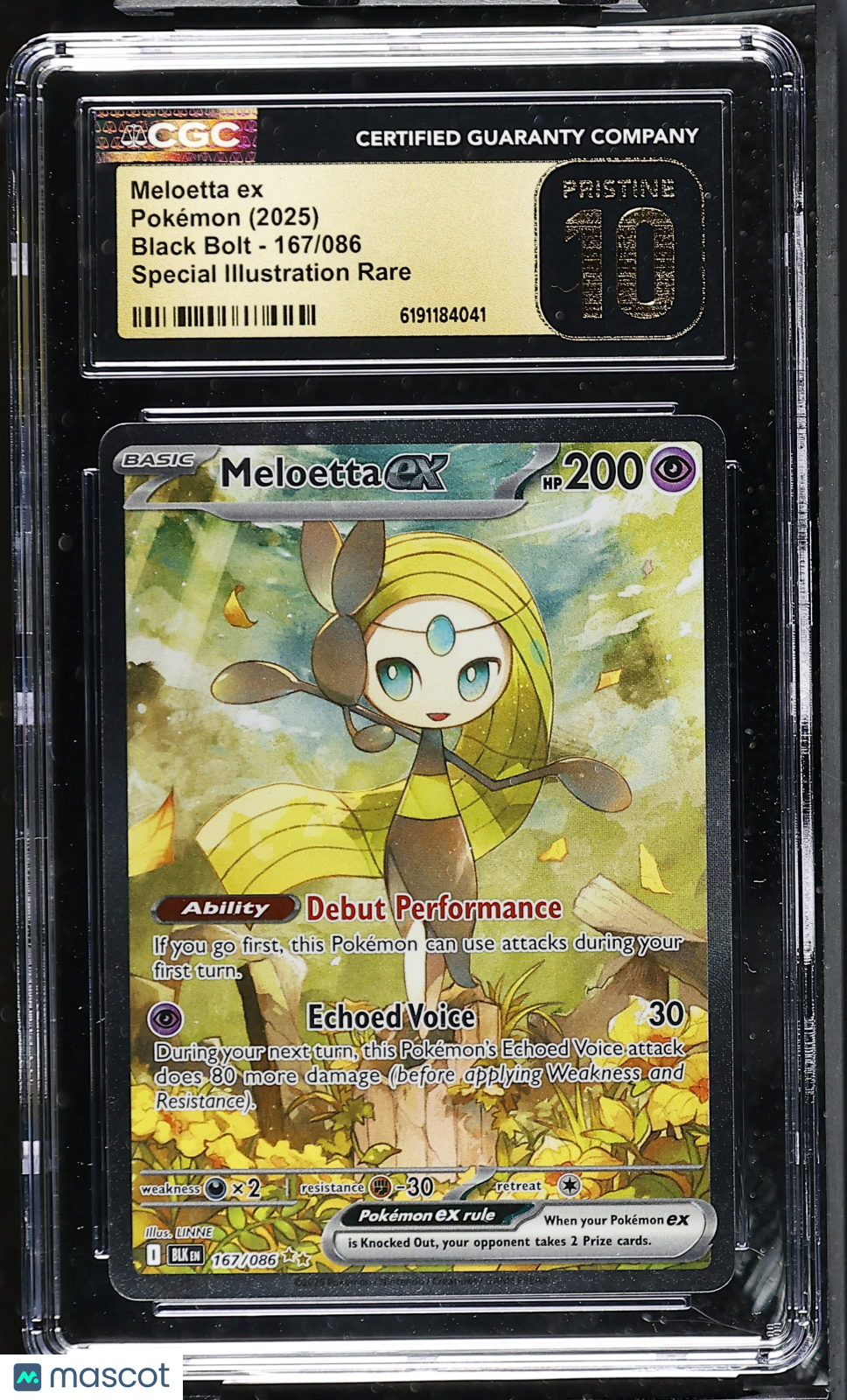 2025 Pokemon Meloetta ex #167/086 Special Illustration Rare CGC 10