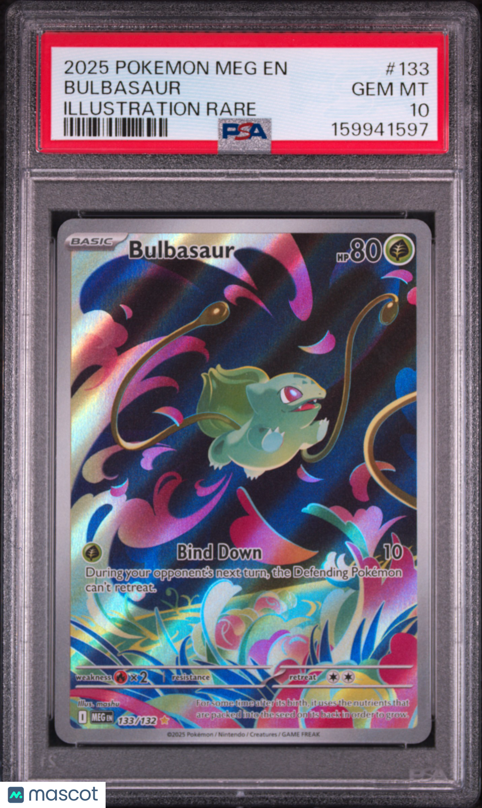 2025 Pokemon Meg EN-Mega Evolution Bulbasaur #133 Illustration Rare PSA 10